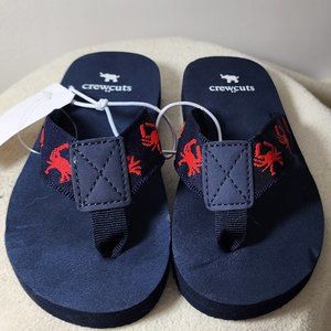 Crewcuts Crab Flip Flop Boys Sandals, Beach, Pool, Summer Size K10 New With Tags